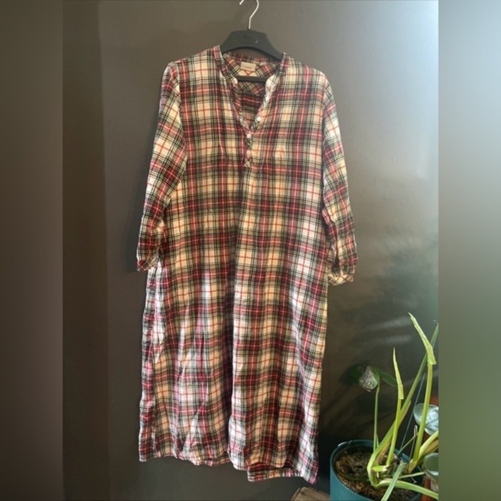 L.L. Bean Red and White Plaid Flannel Women’s Vintage Nightgown